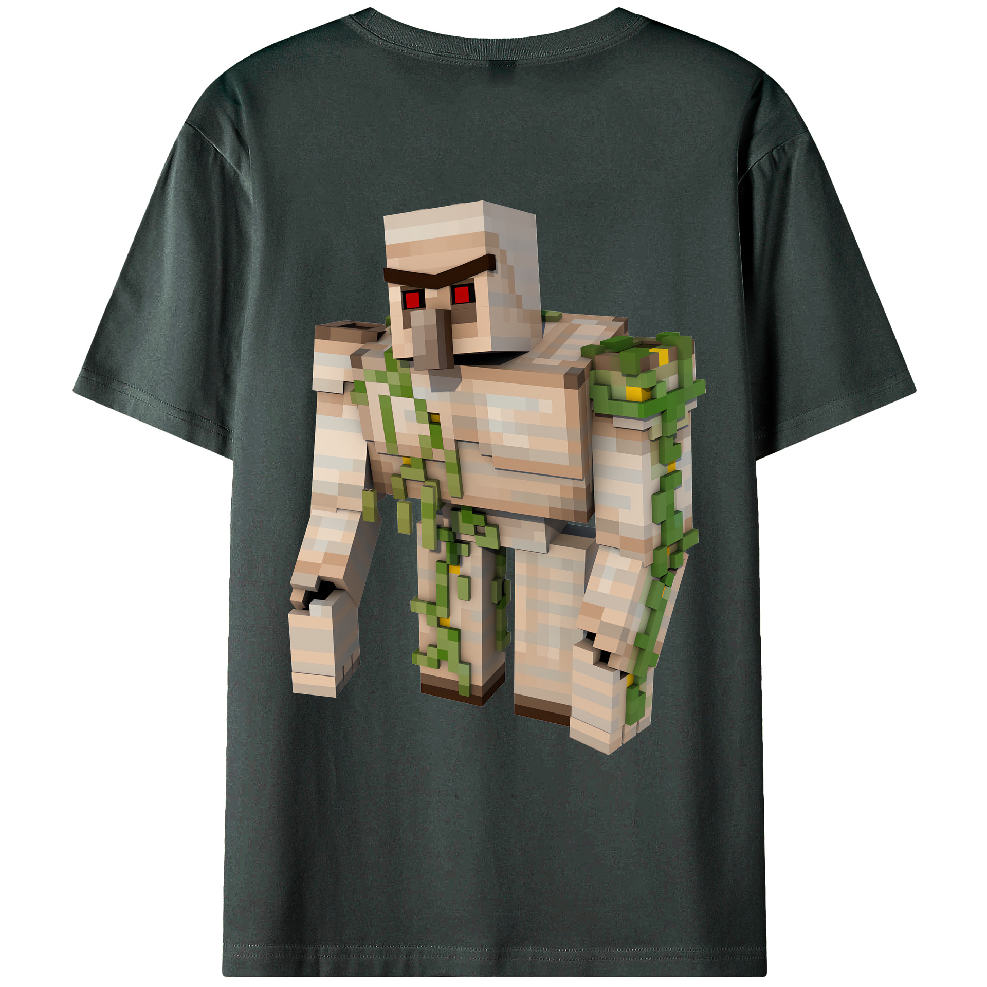 （画像用） マインクラフト ブロックの世界 Minecraft MC Block world 綿100％ メンズ半袖Tシャツ（バックプリント） 通気性